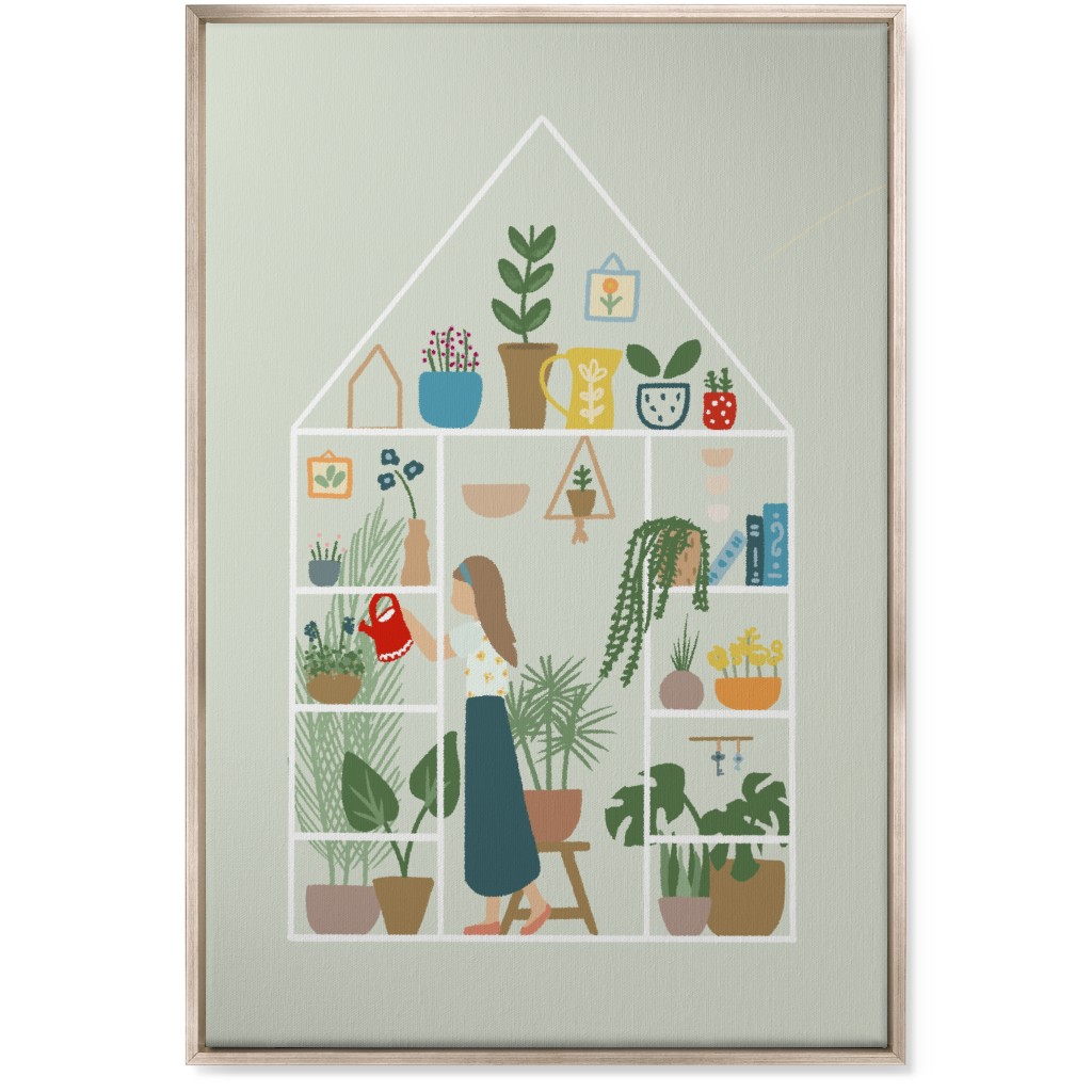 Gardening Indoors - Multi Wall Art, Metallic, Single piece, Canvas, 24x36, Multicolor