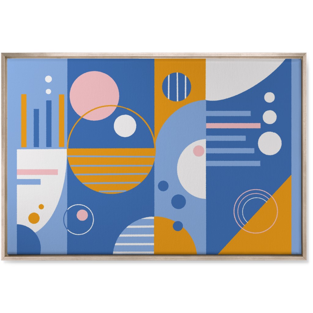 Abstract Playground - Multi Wall Art, Metallic, Single piece, Canvas, 24x36, Blue