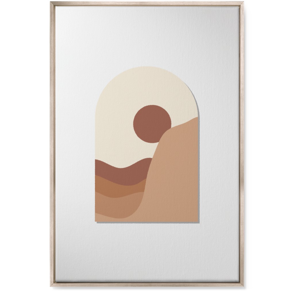 Abstract Desert Landscape in Window Daylight Wall Art, Metallic, Single piece, Canvas, 24x36, Multicolor, Antique White