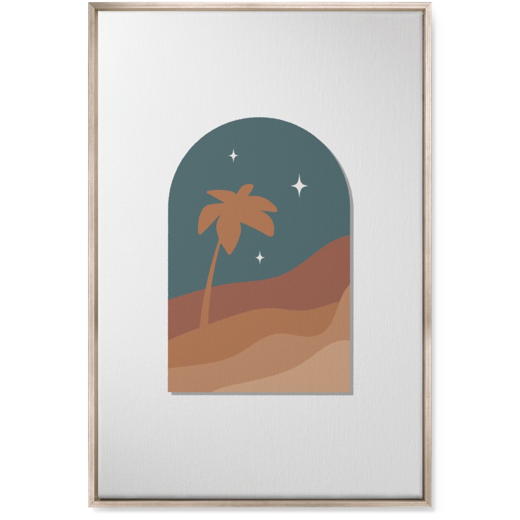 Abstract Landscape in Window With Tree Wall Art, Metallic, Single piece, Canvas, 24x36, Multicolor, Hemlock