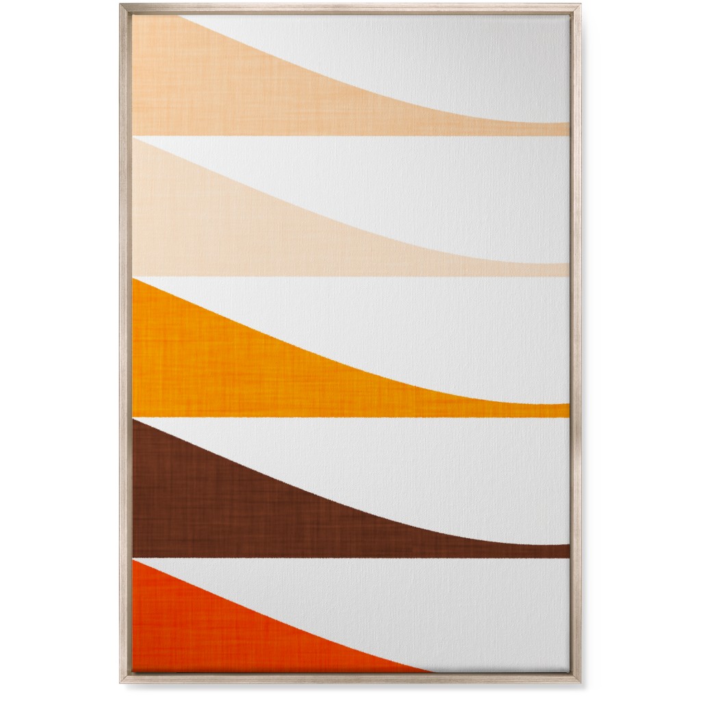 Retro Waves - Warm Wall Art, Metallic, Single piece, Canvas, 24x36, Multicolor