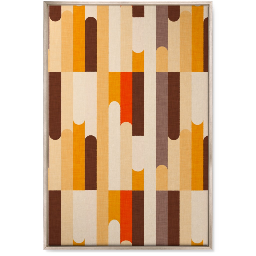 Retro Colors Blocks - Warm Wall Art, Metallic, Single piece, Canvas, 24x36, Multicolor