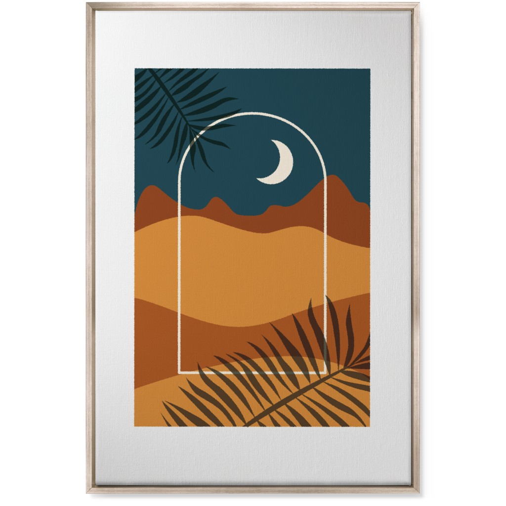 Abstract Landscapes in Windows Moon Wall Art, Metallic, Single piece, Canvas, 24x36, Multicolor