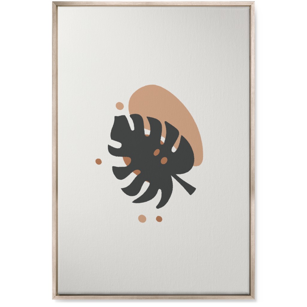 Shapes and Fern Leaf Iii Wall Art, Metallic, Single piece, Canvas, 24x36, Multicolor, Pueblo