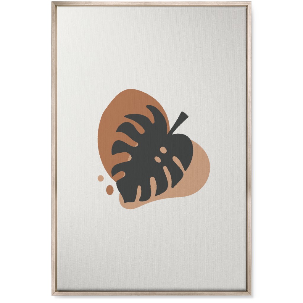 Shapes and Fern Leaf Iv Wall Art, Metallic, Single piece, Canvas, 24x36, Multicolor, Pueblo