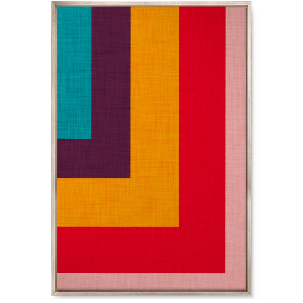 Abstract Mod Cube Wall Art, Metallic, Single piece, Canvas, 24x36, Multicolor, Tidal Wave