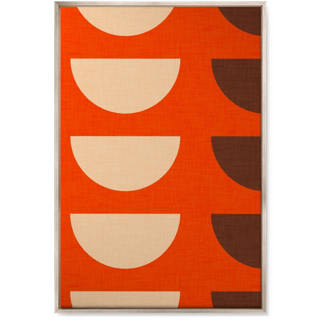 Half Moon Wall Art, Metallic, Single piece, Canvas, 24x36, Red, Coral