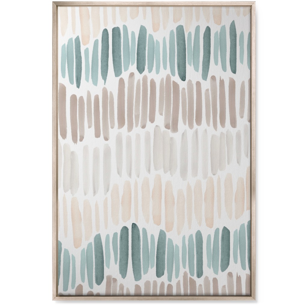 Many Brushstrokes Wall Art, Metallic, Single piece, Canvas, 24x36, Beige