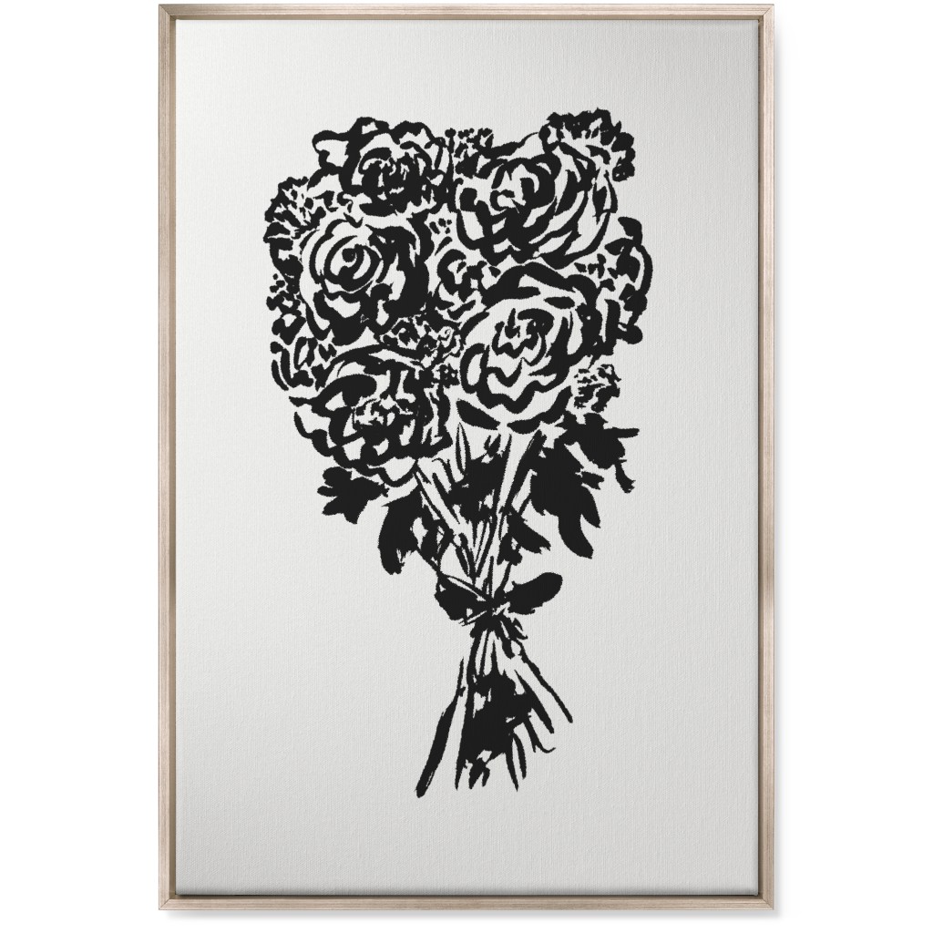 Summer Bouquet Wall Art, Metallic, Single piece, Canvas, 24x36, White