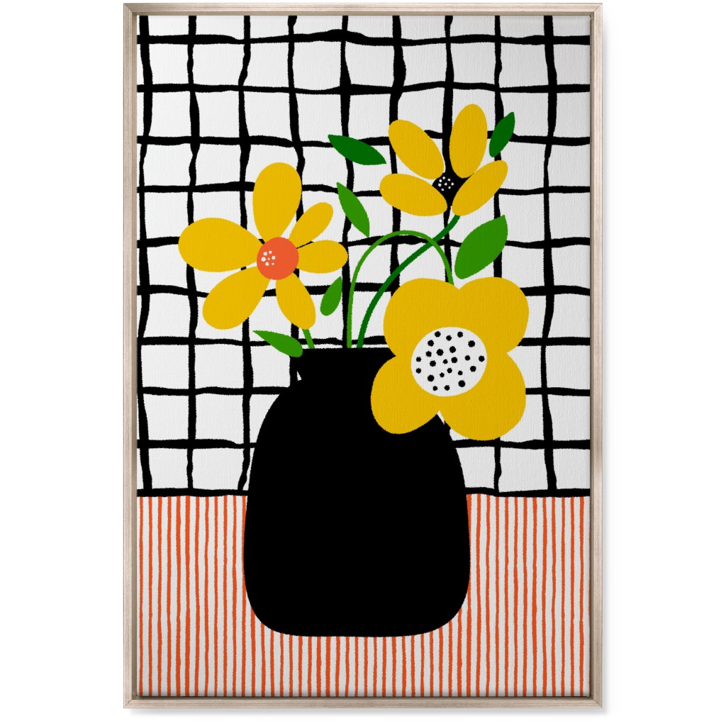 Happy Florals - Multi Wall Art, Metallic, Single piece, Canvas, 24x36, Multicolor