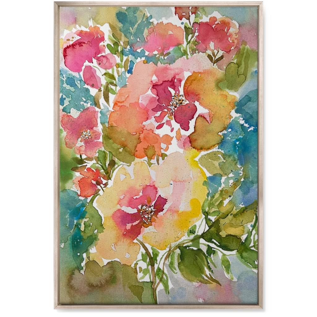 Summer Floral Mart - Multi Wall Art, Metallic, Single piece, Canvas, 24x36, Multicolor