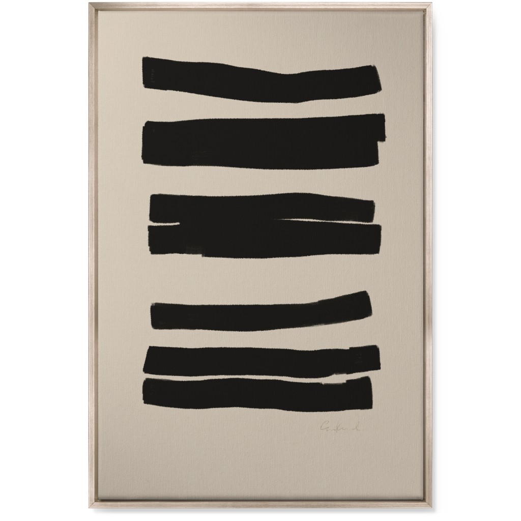 Abstract Bold Stripes I Wall Art, Metallic, Single piece, Canvas, 24x36, Black, Wheat