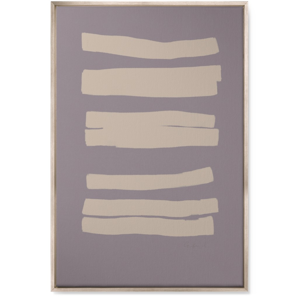 Bold Stripes Abstract Ii Wall Art, Metallic, Single piece, Canvas, 24x36, Purple, Clay