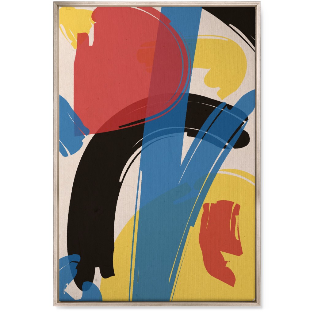 Primary Painterly Abstract - Multi Wall Art, Metallic, Single piece, Canvas, 24x36, Multicolor