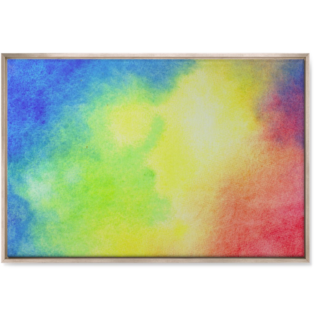 Rainbow Watercolor Clouds - Multi Wall Art, Metallic, Single piece, Canvas, 24x36, Multicolor