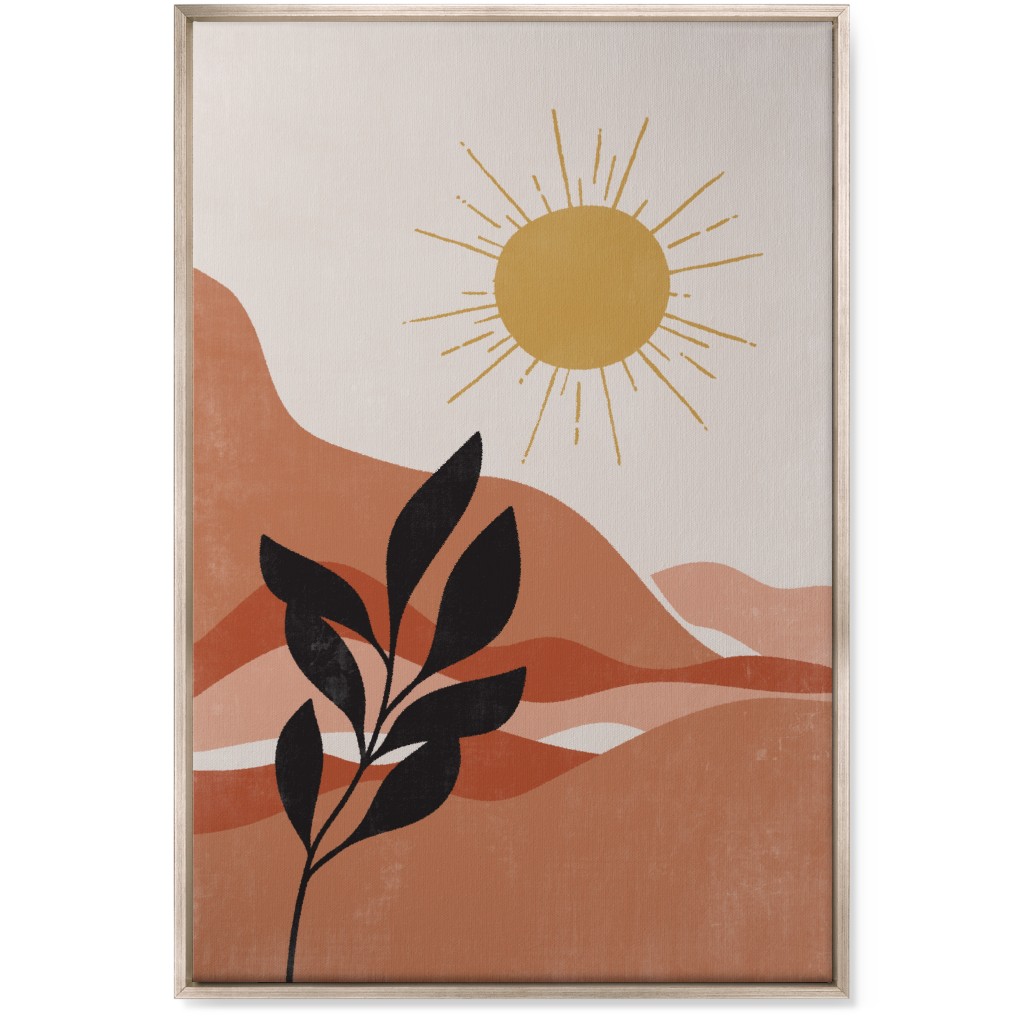 Earthen Landscape - Terracotta Wall Art, Metallic, Single piece, Canvas, 24x36, Pink, Bright Pink