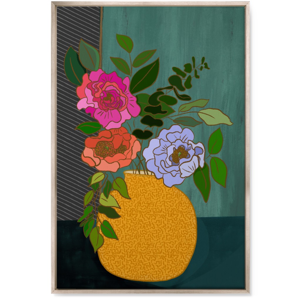 April - Multi Wall Art, Metallic, Single piece, Canvas, 24x36, Multicolor