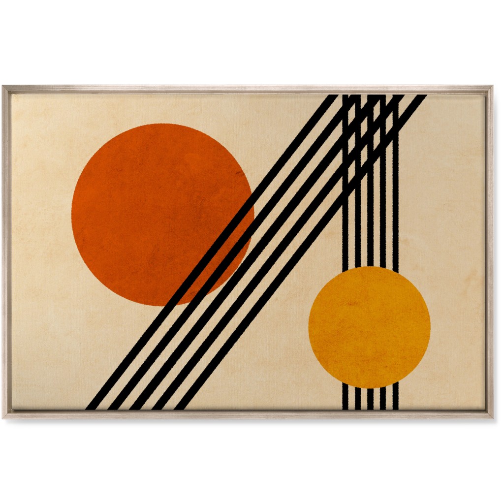 Orbs Abstract Wall Art, Metallic, Single piece, Canvas, 24x36, Orange