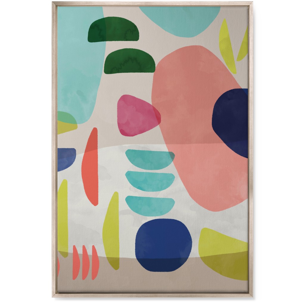 Organic Bold Shapes - Multi Wall Art, Metallic, Single piece, Canvas, 24x36, Multicolor