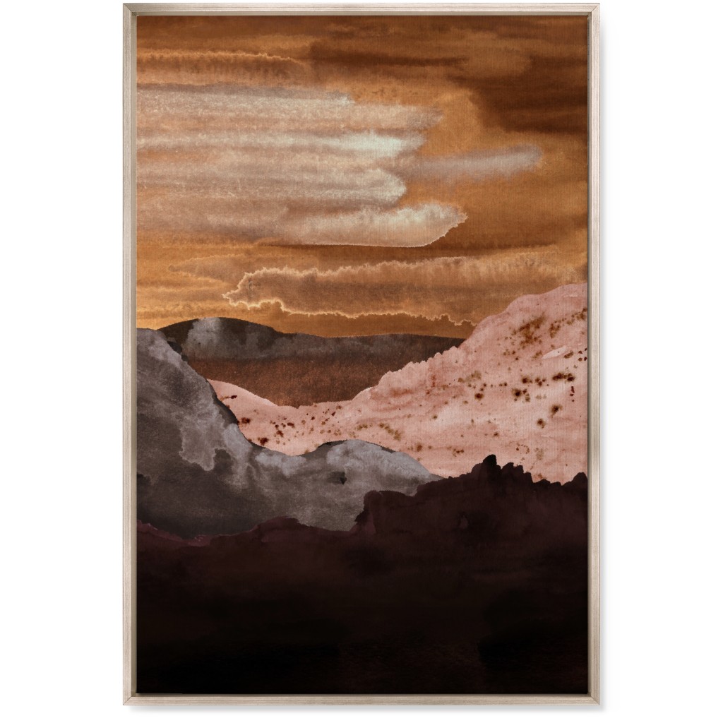 Canyon Sunset Wall Art, Metallic, Single piece, Canvas, 24x36, Orange, Orange