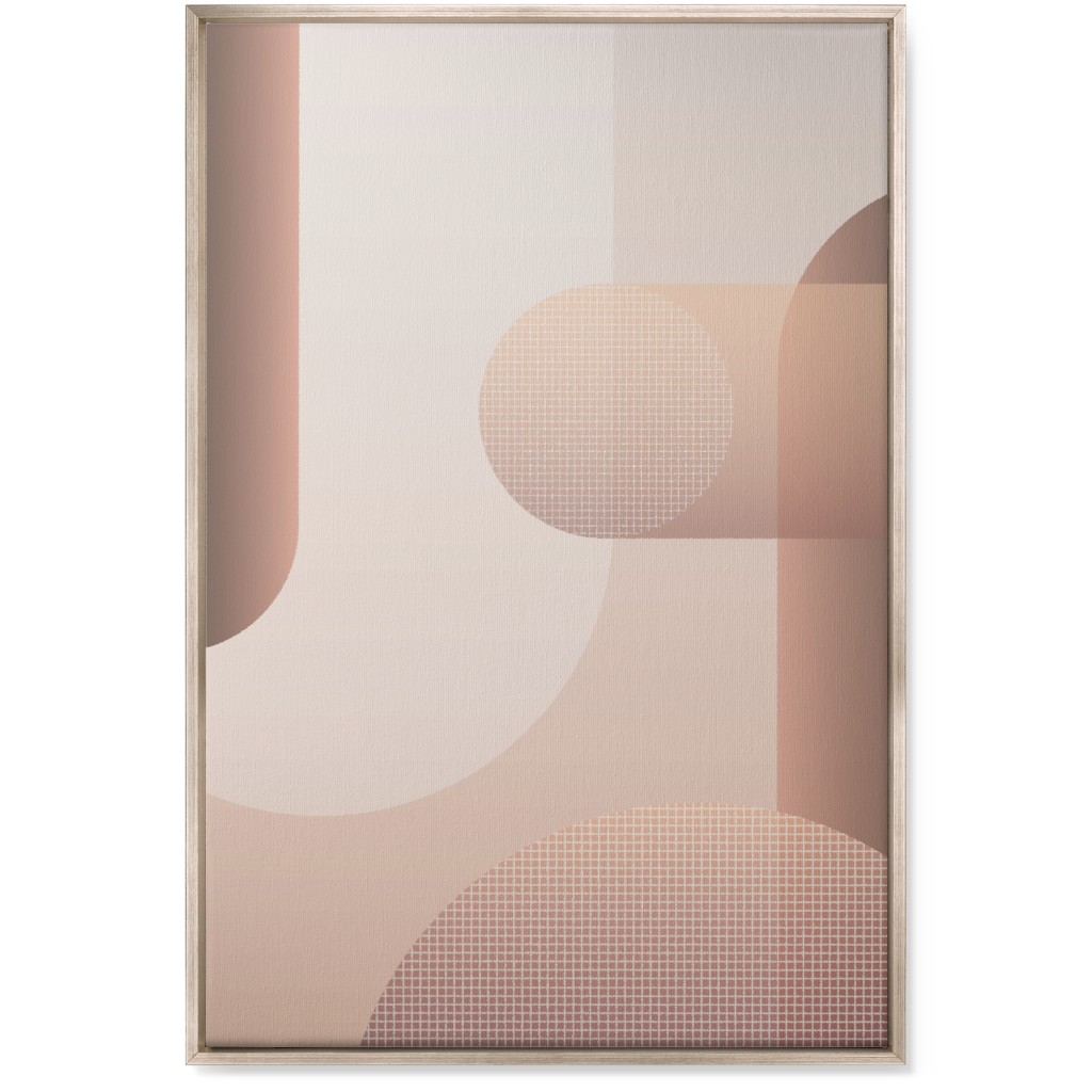 Geometric Curves - Neutral Wall Art, Metallic, Single piece, Canvas, 24x36, Pink
