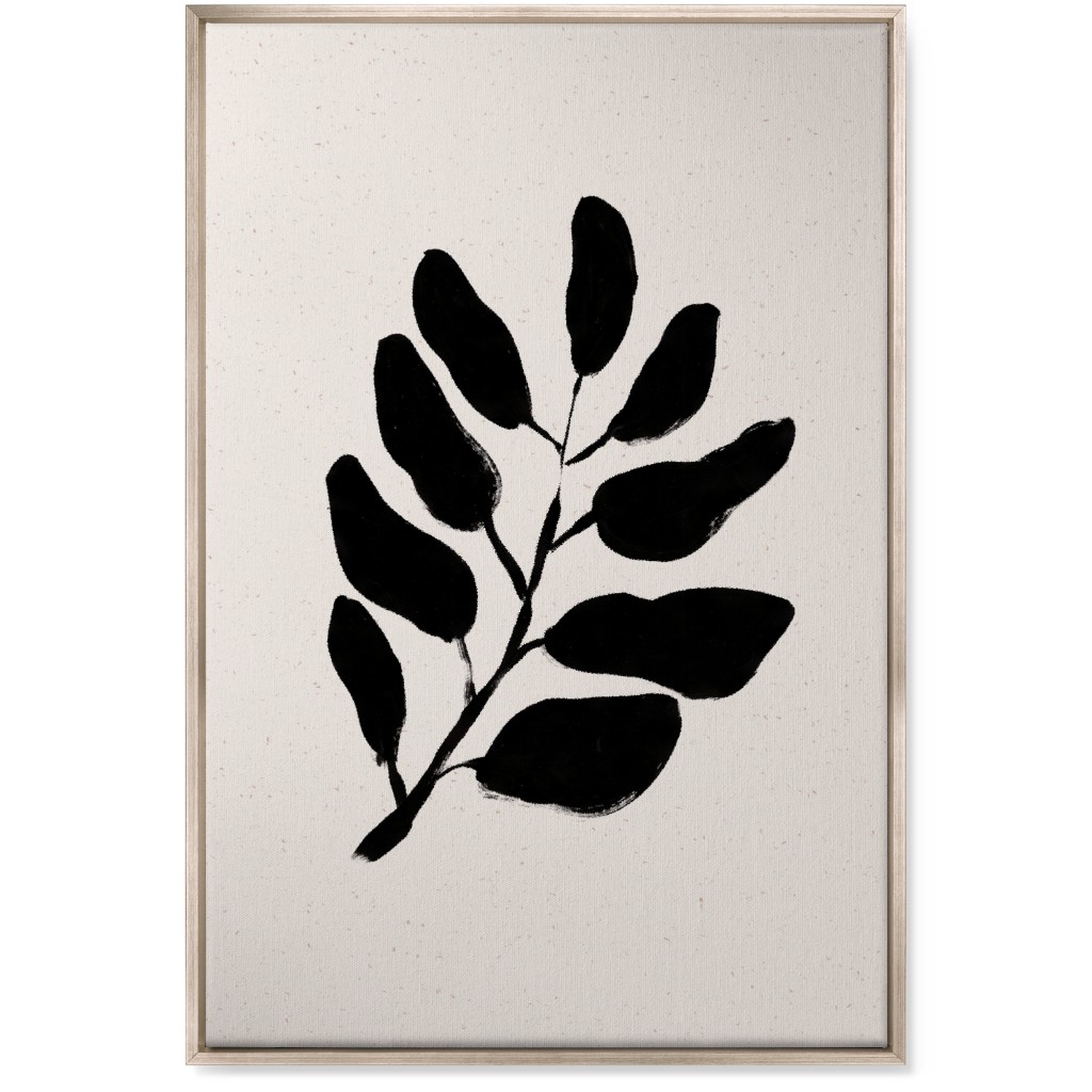 Acryl Leaf - Neutral Wall Art, Metallic, Single piece, Canvas, 24x36, Beige
