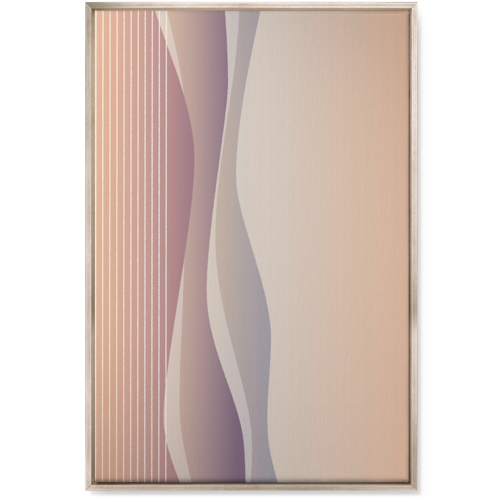Curves Abstract - Neutral Wall Art, Metallic, Single piece, Canvas, 24x36, Pink, Bright Pink