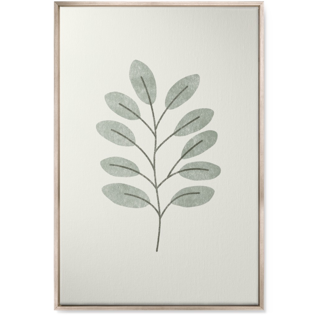 Botanical Greenery - Green Wall Art, Metallic, Single piece, Canvas, 24x36, Gray