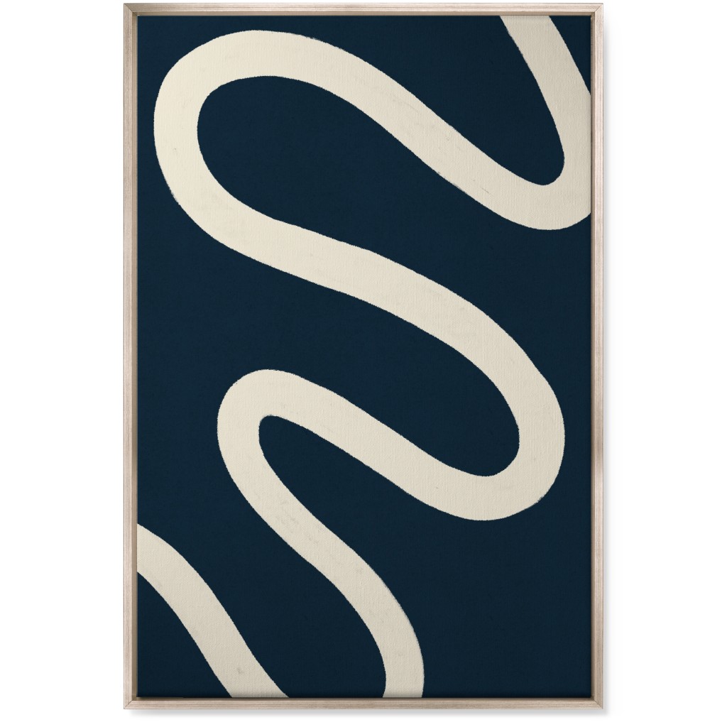 Tangled Brush Strokes Ii Wall Art, Metallic, Single piece, Canvas, 24x36, Blue, Silhouette