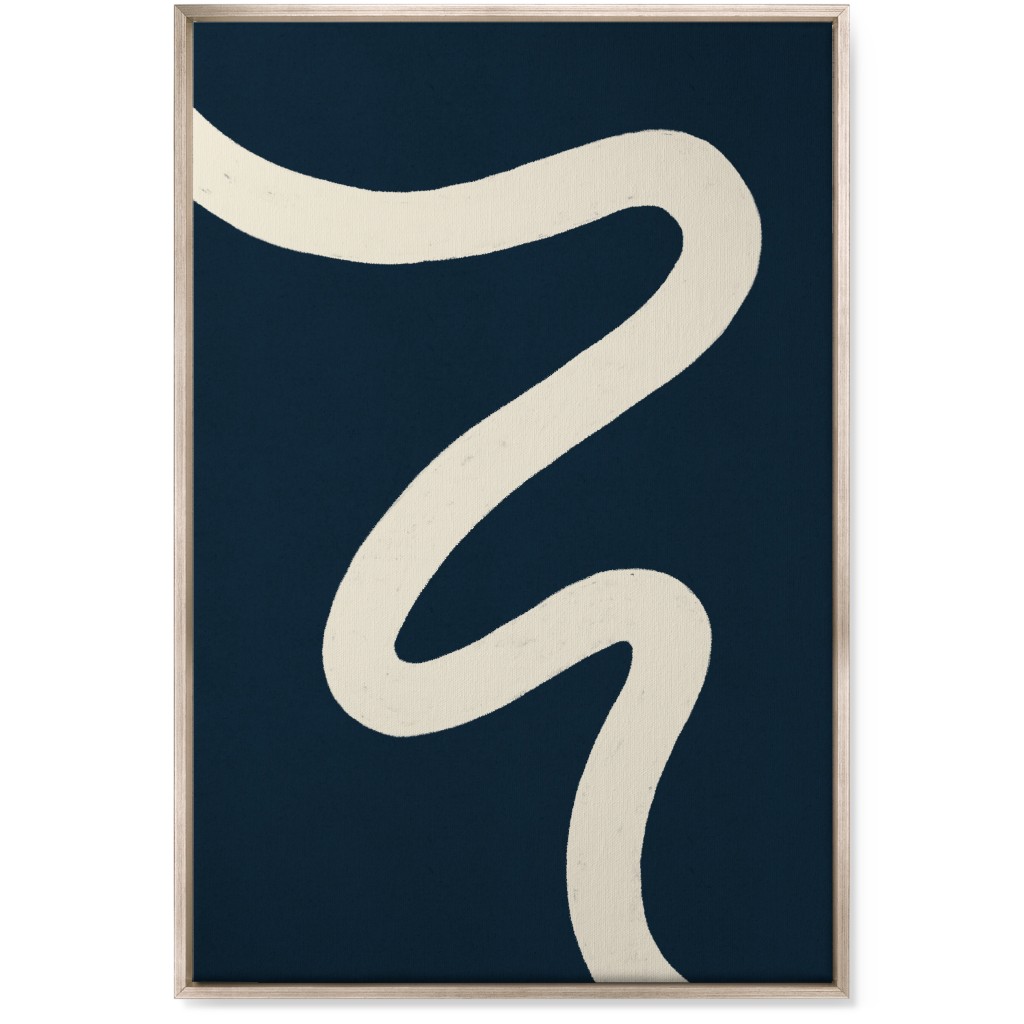 Tangled Brush Strokes Iv Wall Art, Metallic, Single piece, Canvas, 24x36, Blue, Silhouette