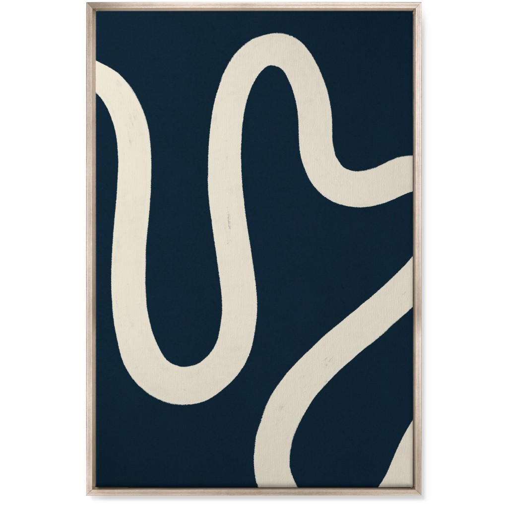 Tangled Brush Strokes Iii Wall Art, Metallic, Single piece, Canvas, 24x36, Blue, Silhouette