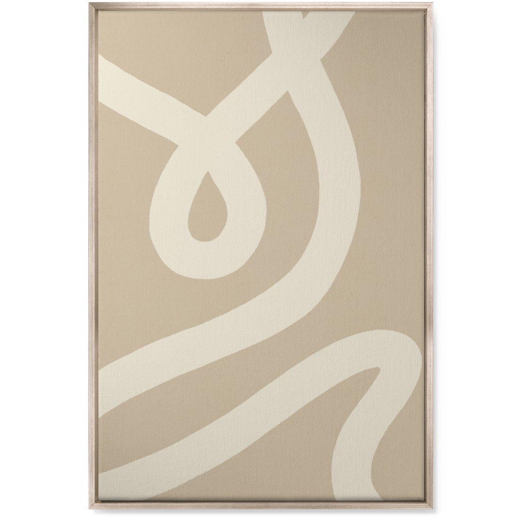 Tangled Brush Strokes V Wall Art, Metallic, Single piece, Canvas, 24x36, Beige