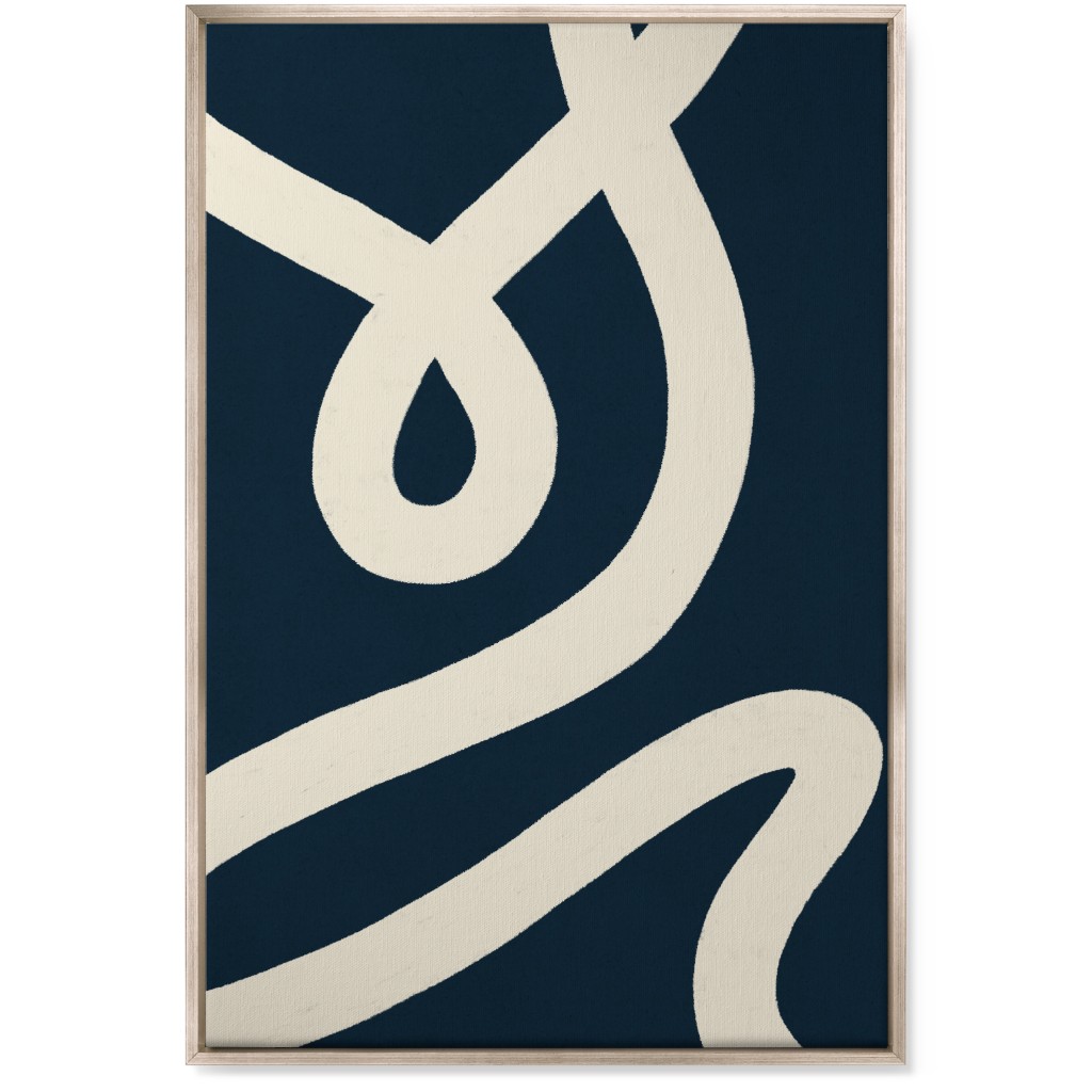 Tangled Brush Strokes V Wall Art, Metallic, Single piece, Canvas, 24x36, Blue, Silhouette