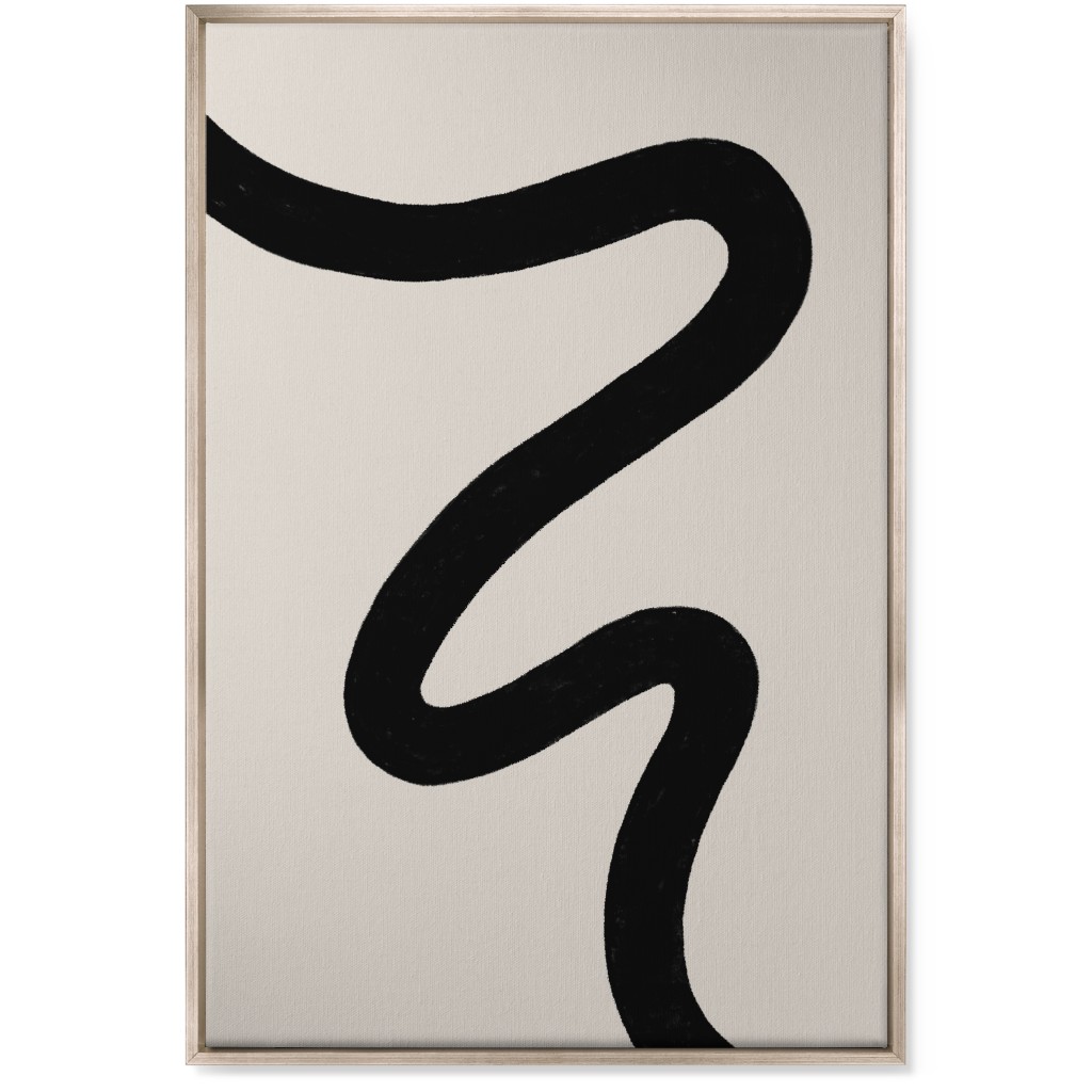 Tangled Brush Strokes Iv Wall Art, Metallic, Single piece, Canvas, 24x36, Beige, Coal