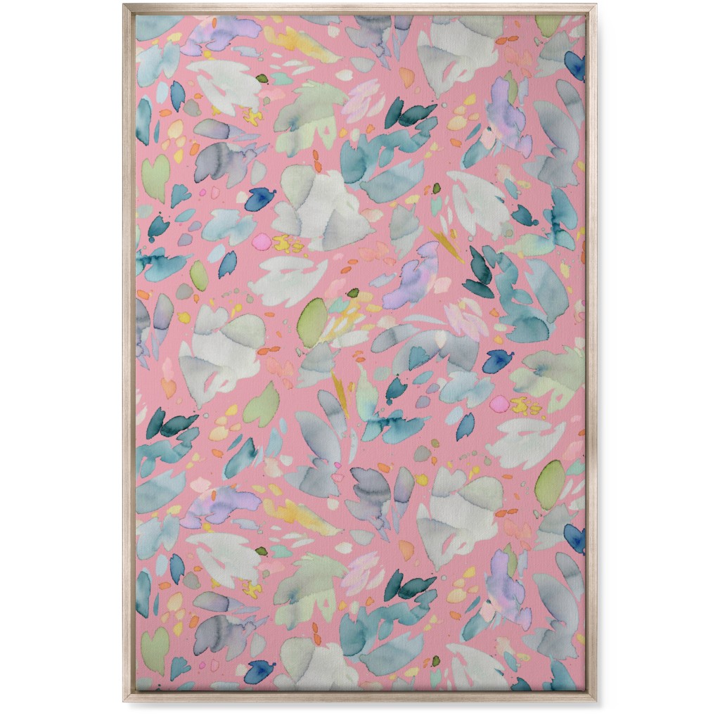Abstract Petal Flowering Wall Art, Metallic, Single piece, Canvas, 24x36, Pink, Blush