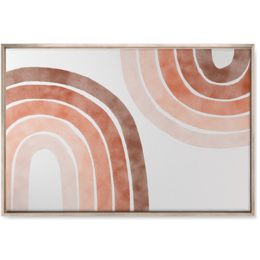 Boho Rainbows - Warm Neutral Wall Art, Metallic, Single piece, Canvas, 24x36, Pink, Bright Pink