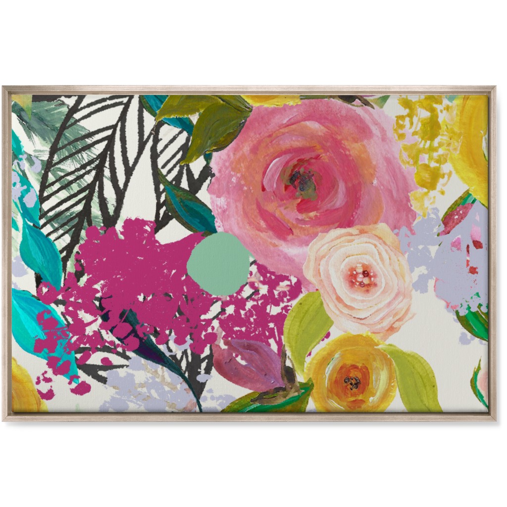 Autumn Blooms - Bright Wall Art, Metallic, Single piece, Canvas, 24x36, Multicolor