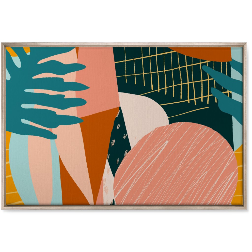 Abstract Collage - Multi Wall Art, Metallic, Single piece, Canvas, 24x36, Multicolor