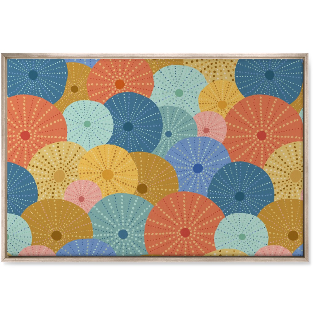 Colorful Sea Urchins Wall Art, Metallic, Single piece, Canvas, 24x36, Multicolor