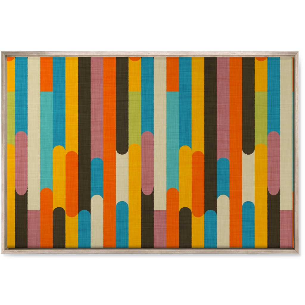 Retro Colorblock Sticks - Multi Wall Art, Metallic, Single piece, Canvas, 24x36, Multicolor