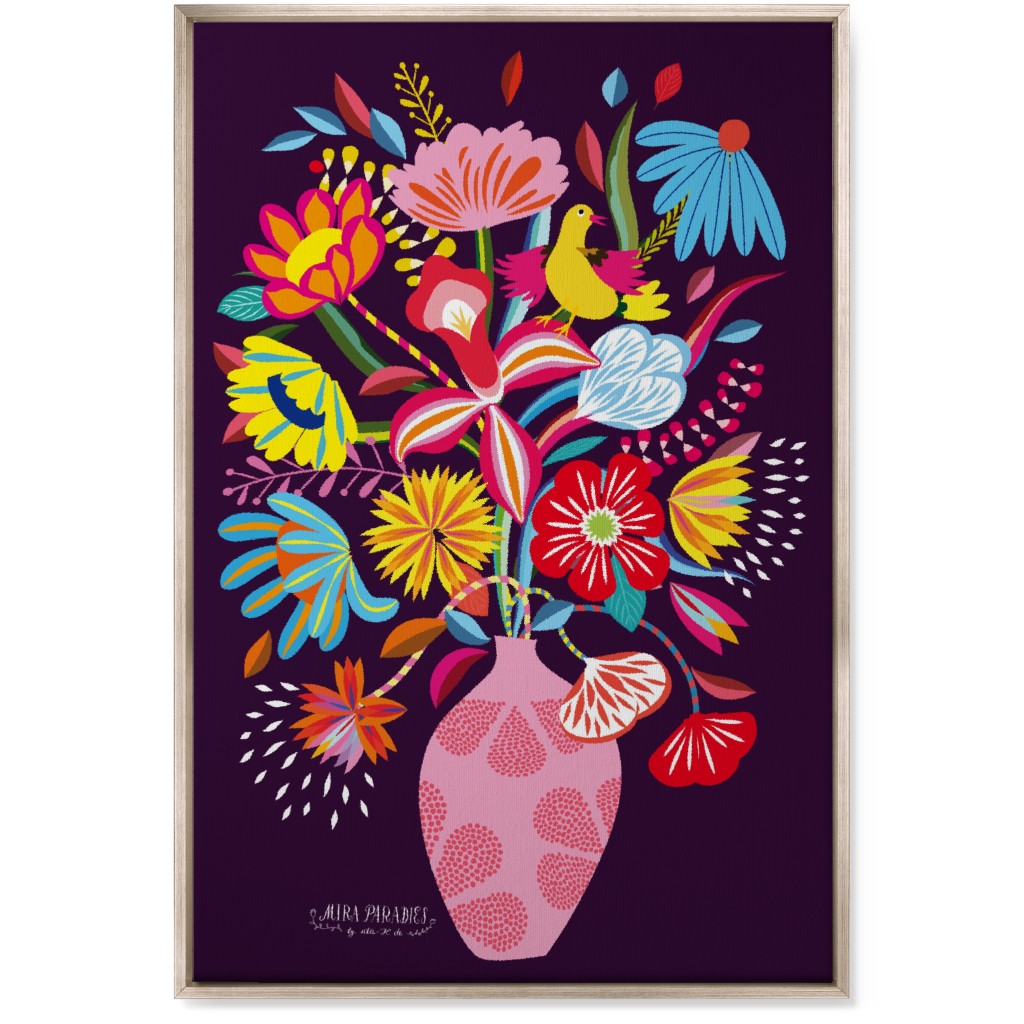 Folkart Bouquet - Multi Wall Art, Metallic, Single piece, Canvas, 24x36, Multicolor