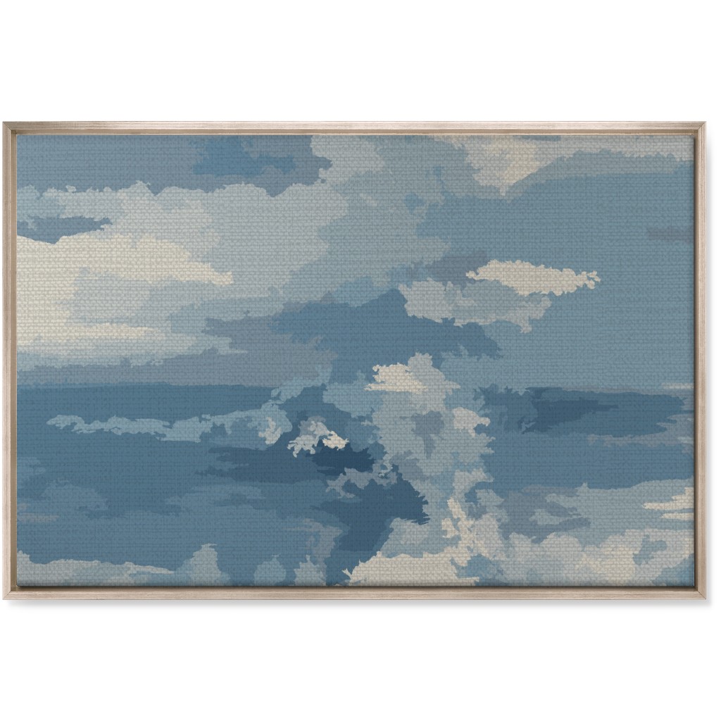 Rough Seas in My Dreams - Blue Wall Art, Metallic, Single piece, Canvas, 24x36, Blue