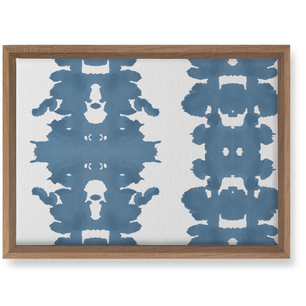 Double Inkblot - Blue Wall Art, Natural, Single piece, Canvas, 10x14, Blue