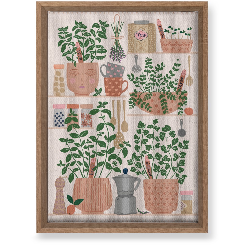 Little Herb Garden in the Kitchen Wall Art, Natural, Single piece, Canvas, 10x14, Multicolor