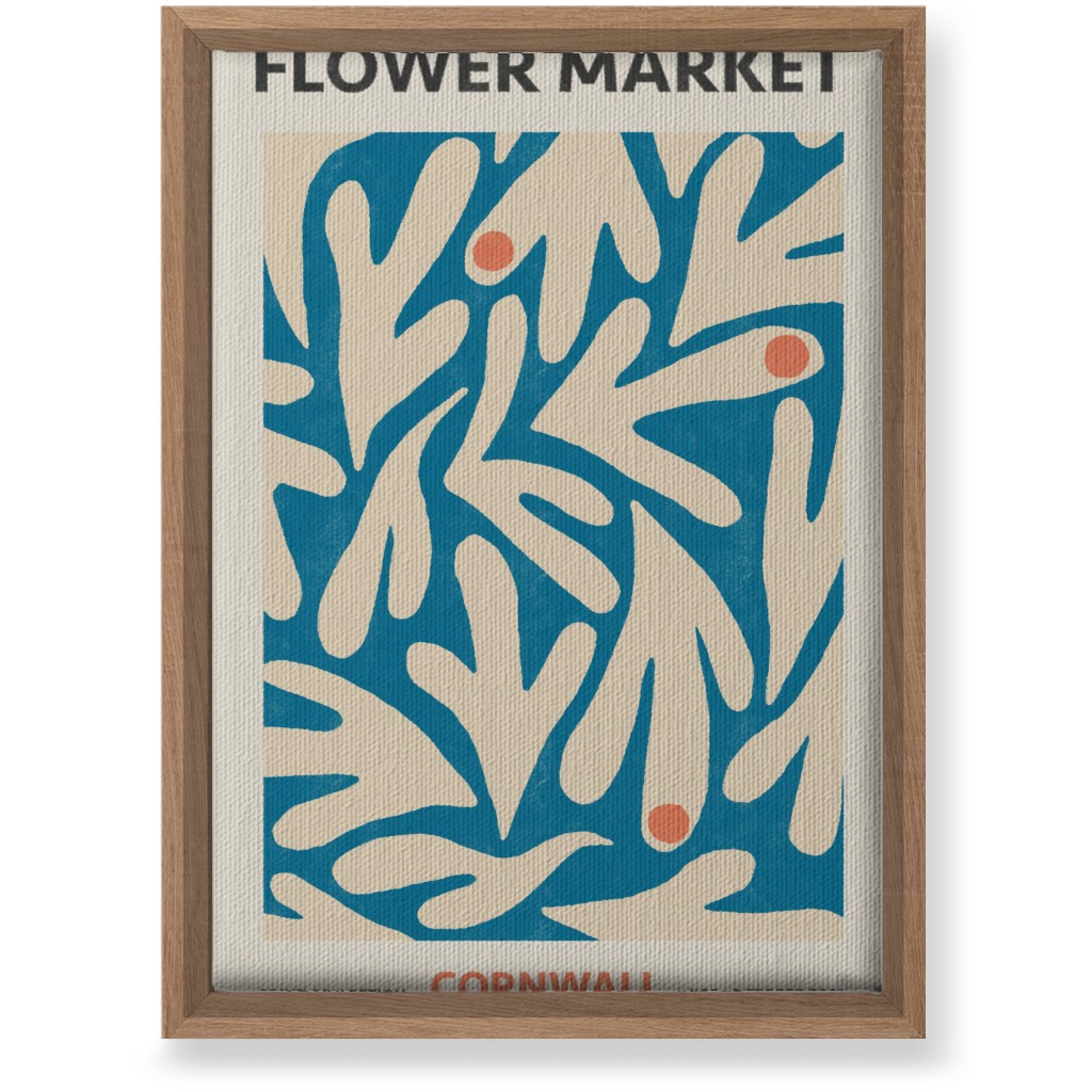 Flower Market - Blue Wall Art, Natural, Single piece, Canvas, 10x14, Blue, True Blue