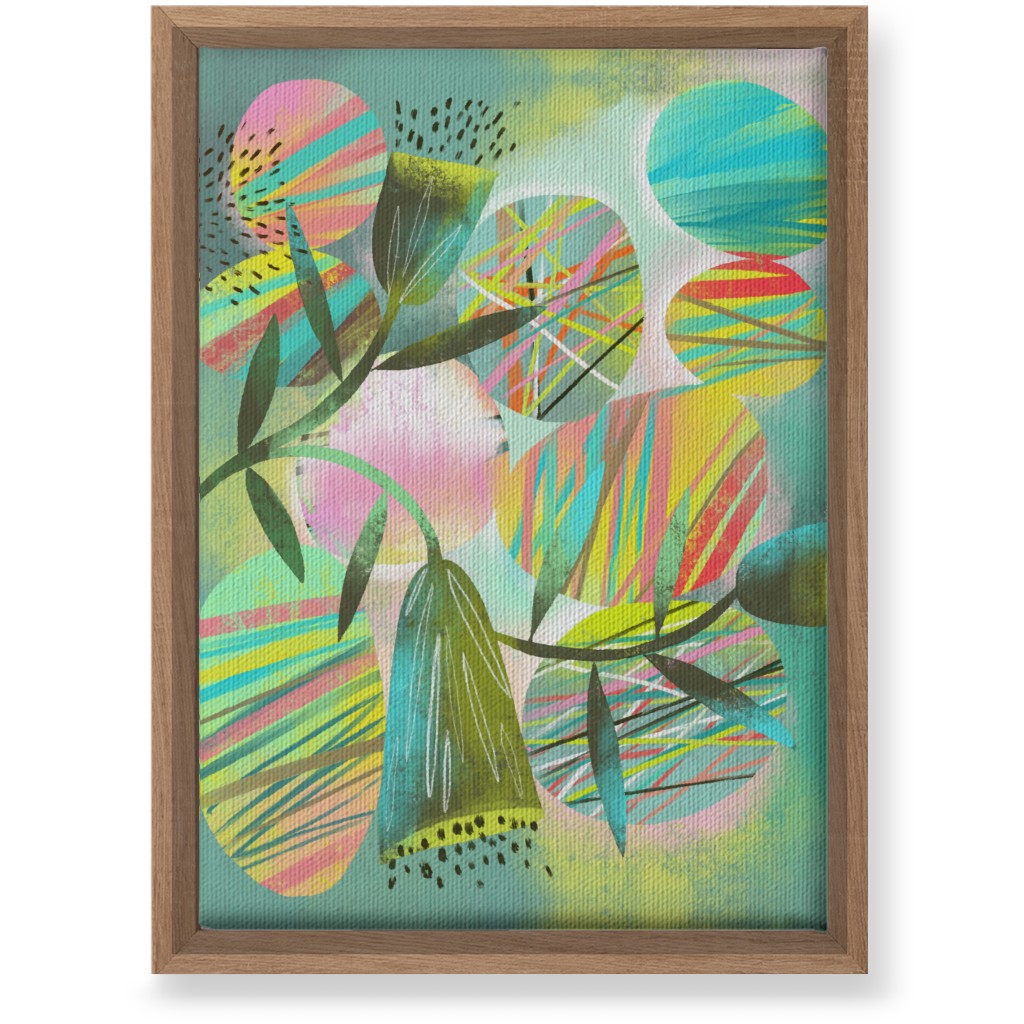 Botanical Abstract Playground - Multi Wall Art, Natural, Single piece, Canvas, 10x14, Green, Classic Green