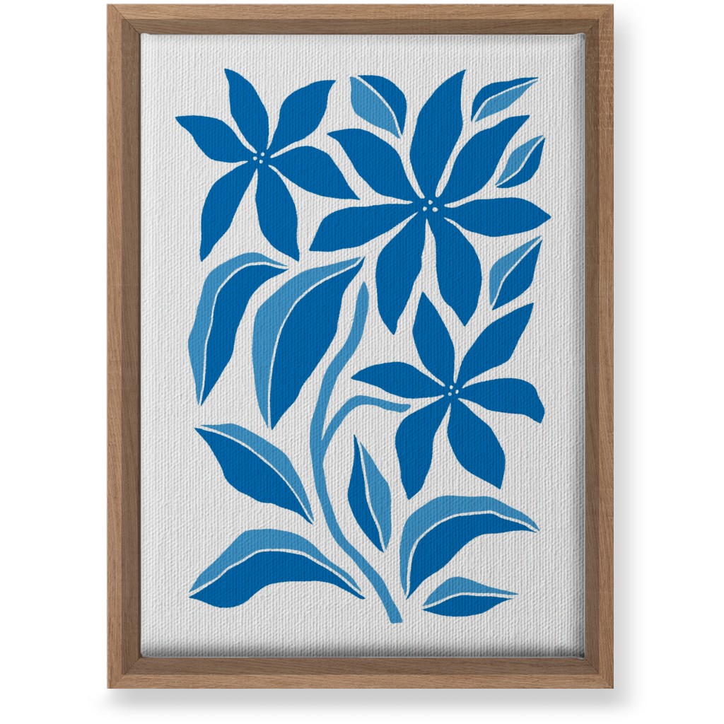 Minimalist Block Botanical Floral - Blue Wall Art, Natural, Single piece, Canvas, 10x14, Blue