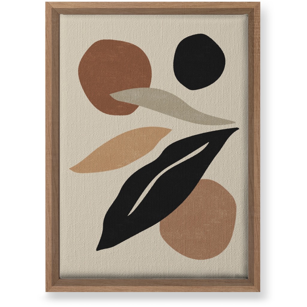 Abstract Shape and Leaf Collage - Neutral Wall Art, Natural, Single piece, Canvas, 10x14, Beige, Pearl