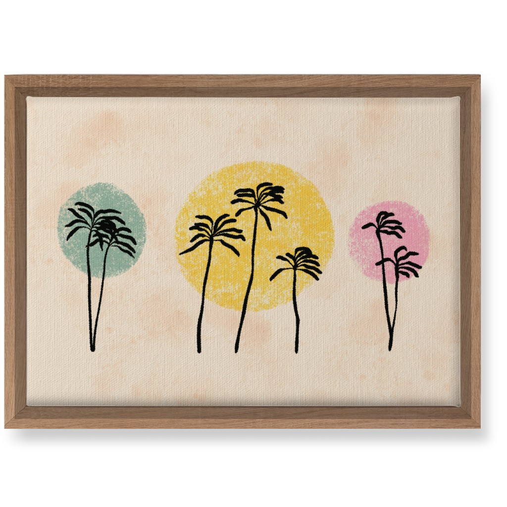 Palm Trees on Colored Dots - Multi Wall Art, Natural, Single piece, Canvas, 10x14, Multicolor
