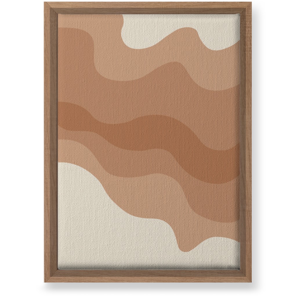 Retro Abstract Waves Wall Art, Natural, Single piece, Canvas, 10x14, Orange